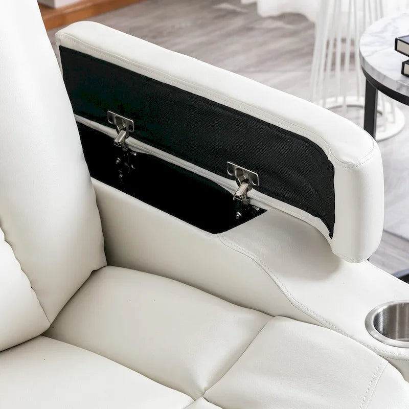 Power Leather Recliner Chair Home Theater Seating Soft