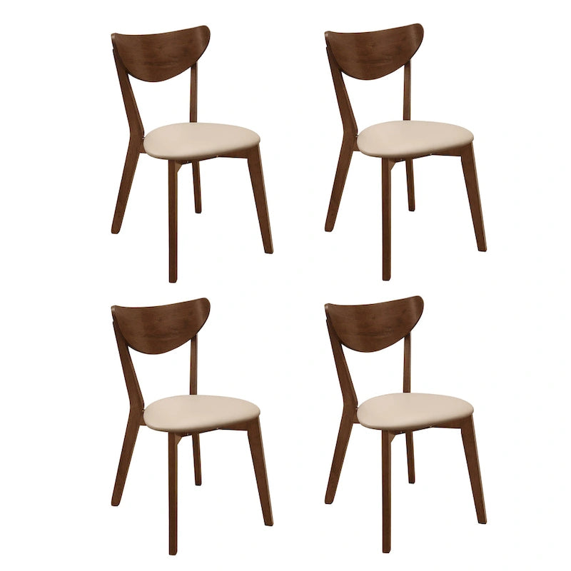 Markus Tan and Chestnut Open Back Dining Chairs (Set of 4)