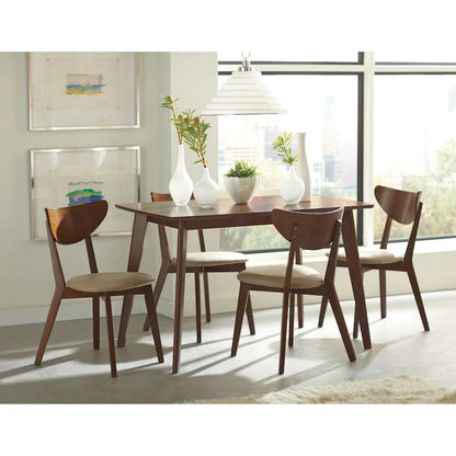 Markus Tan and Chestnut Open Back Dining Chairs (Set of 4)