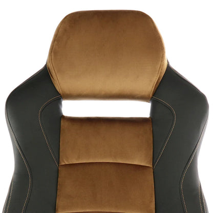 Elama High Back Adjustable Faux Leather Office Chair in Black and Brown