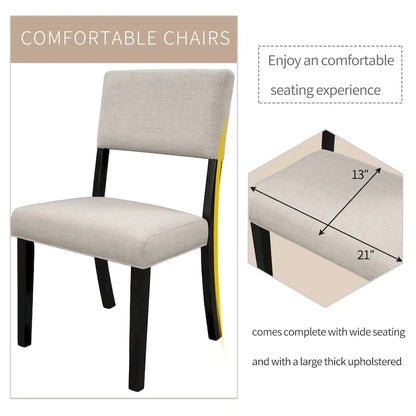 5-Piece Kitchen Dining Table Set with 4 Upholstered Chairs