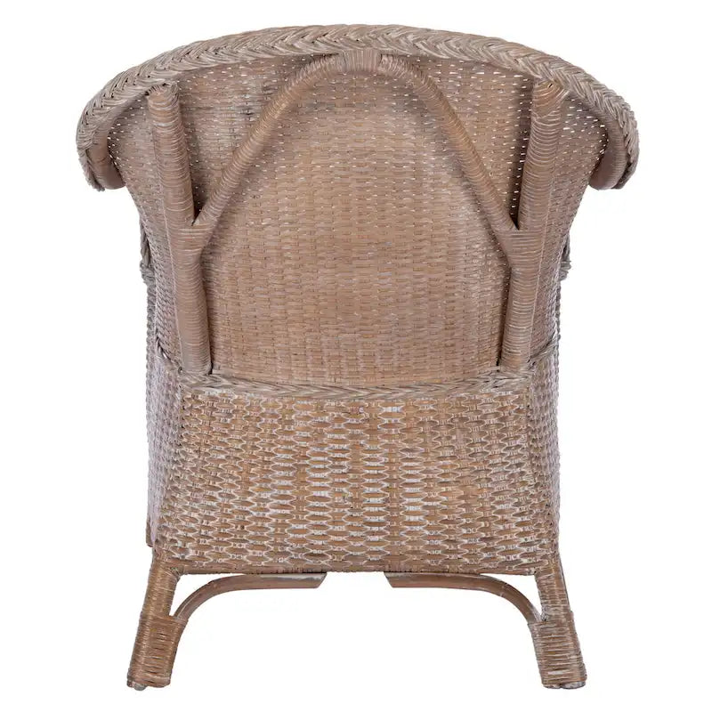 SAFAVIEH Aglaja Rattan Accent Chair with Cushion - 22 W x 26.8 L x 33.5 H - 22Wx27Dx33H