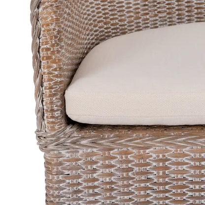 SAFAVIEH Aglaja Rattan Accent Chair with Cushion - 22 W x 26.8 L x 33.5 H - 22Wx27Dx33H