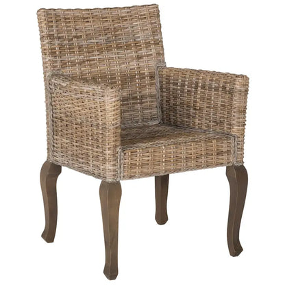 SAFAVIEH Alearda Natural Dining Chair (Set of 2) - 23 x 24.4 x 34 - 23Wx24Dx34H