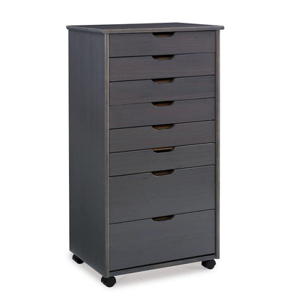 40 Gray Rolling Storage Cabinet with 8 Drawer
