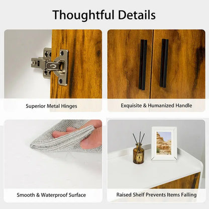 Gymax Sideboard Buffet Storage Cabinet w/2 Door Metal Legs Accent - 32 x 15 x 29 (L x W x H)