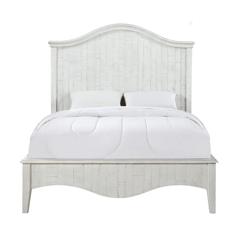 Ella Solid Wood California-King Bed in White Wash