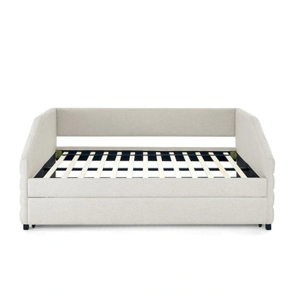 Twin Size Daybed with Two Drawers Upholstered Tufted Sofa Bed