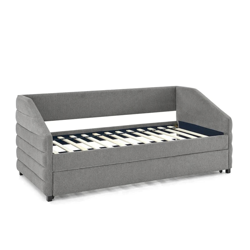 Twin Size Daybed with Two Drawers Upholstered Tufted Sofa Bed