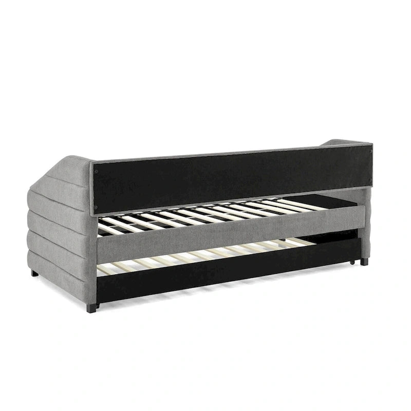 Twin Size Daybed with Two Drawers Upholstered Tufted Sofa Bed