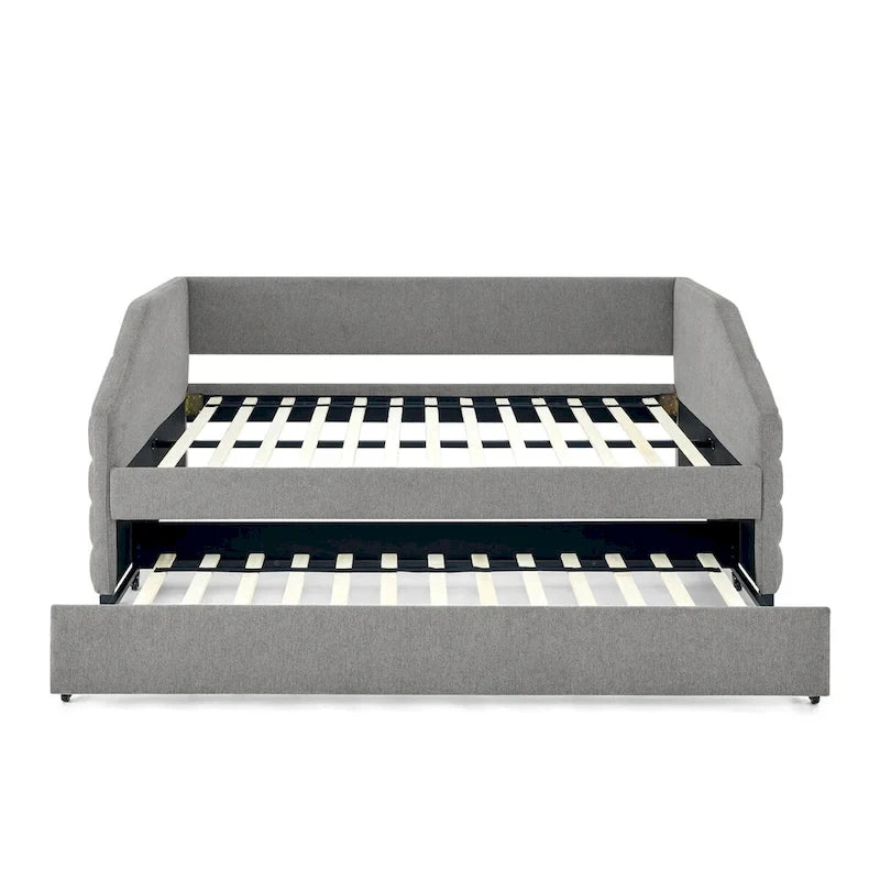 Twin Size Daybed with Two Drawers Upholstered Tufted Sofa Bed