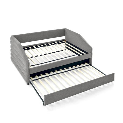 Twin Size Daybed with Two Drawers Upholstered Tufted Sofa Bed