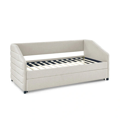 Twin Size Daybed with Two Drawers Upholstered Tufted Sofa Bed
