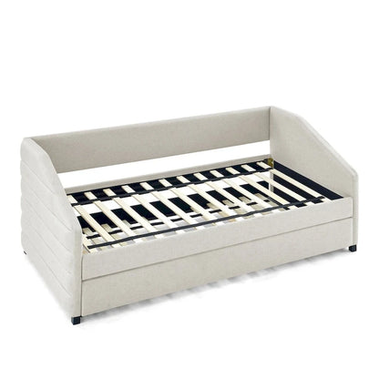 Twin Size Daybed with Two Drawers Upholstered Tufted Sofa Bed