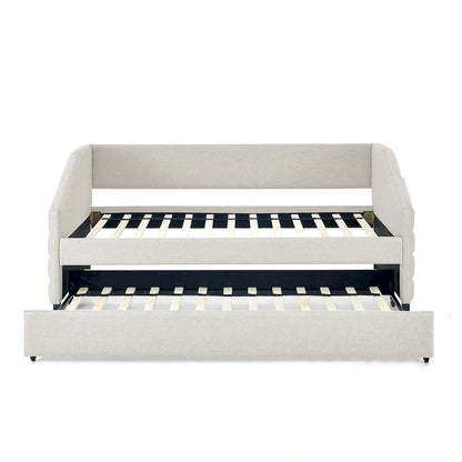 Twin Size Daybed with Two Drawers Upholstered Tufted Sofa Bed