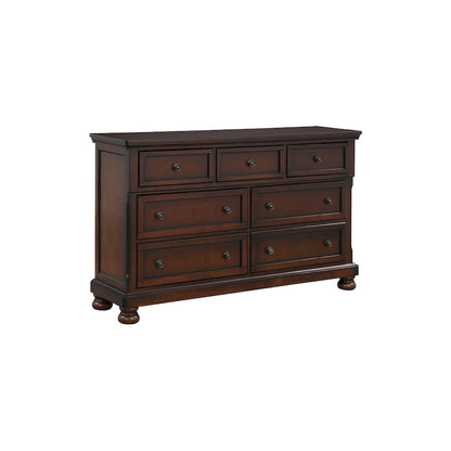 Chelsey 4 Piece Brown Cherry Traditional Storage Sleigh Platform Bedroom Set