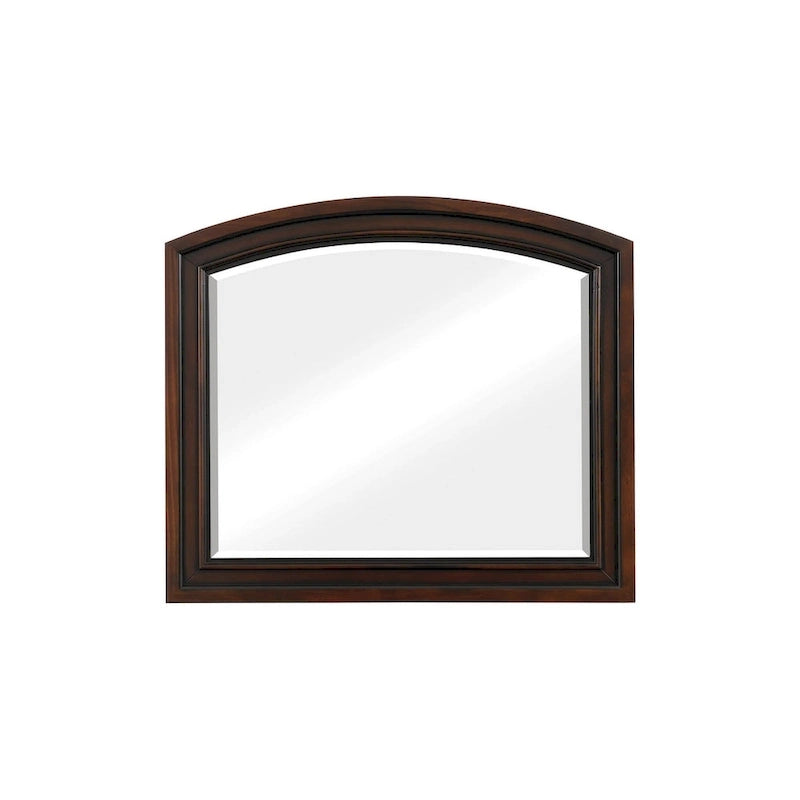 Chelsey 4 Piece Brown Cherry Traditional Storage Sleigh Platform Bedroom Set