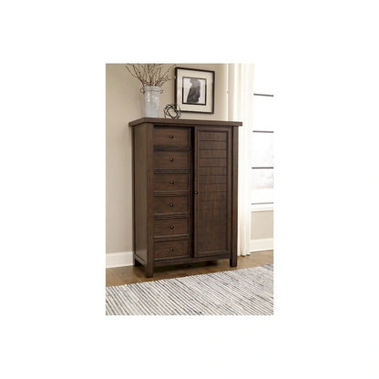 Salma 5 Piece Brown Modern Storage Sleigh Platform Bedroom Set