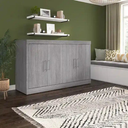 Nebula 75W Queen Cabinet Bed with Mattress for Guest Room by Bestar