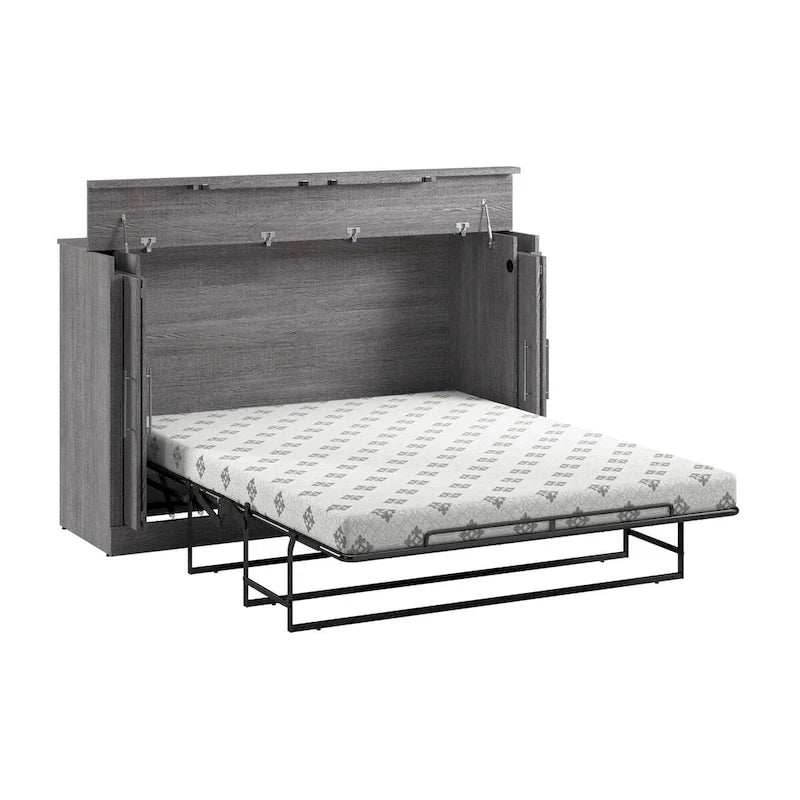 Nebula 75W Queen Cabinet Bed with Mattress for Guest Room by Bestar