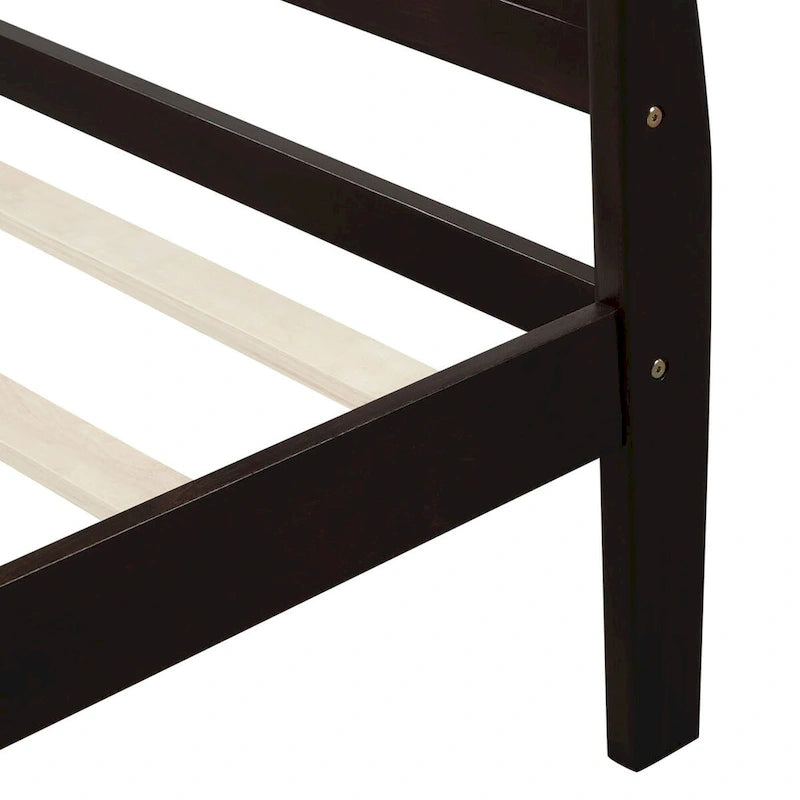 Oaks Aura Wood Platform Bed Twin Bed Frame Mattress Foundation Sleigh Bed with Headboard/Footboard/Wood Slat Support