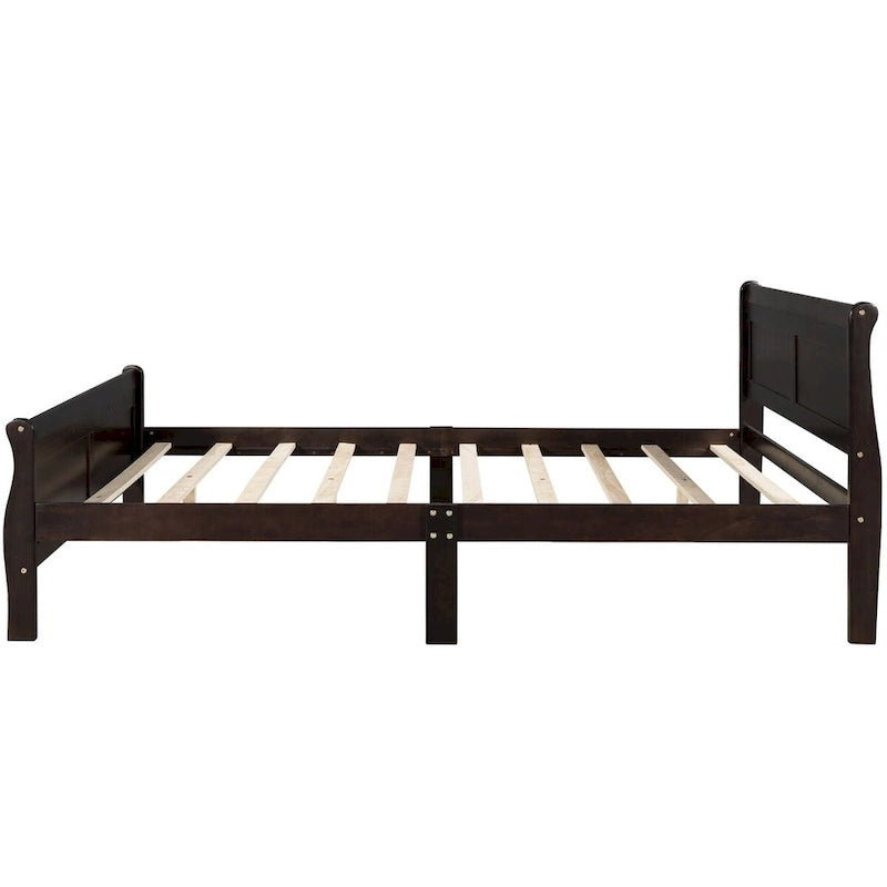 Oaks Aura Wood Platform Bed Twin Bed Frame Mattress Foundation Sleigh Bed with Headboard/Footboard/Wood Slat Support