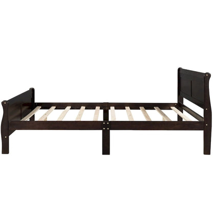 Oaks Aura Wood Platform Bed Twin Bed Frame Mattress Foundation Sleigh Bed with Headboard/Footboard/Wood Slat Support