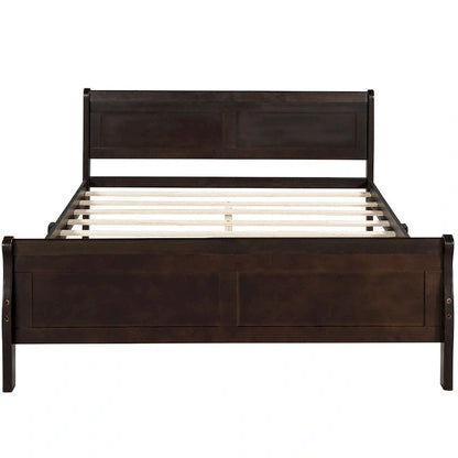 Oaks Aura Wood Platform Bed Twin Bed Frame Mattress Foundation Sleigh Bed with Headboard/Footboard/Wood Slat Support