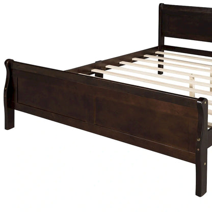 Oaks Aura Wood Platform Bed Twin Bed Frame Mattress Foundation Sleigh Bed with Headboard/Footboard/Wood Slat Support