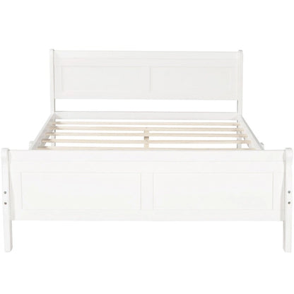Oaks Aura Wood Platform Bed Twin Bed Frame Mattress Foundation Sleigh Bed with Headboard/Footboard/Wood Slat Support