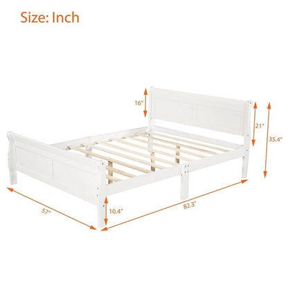 Oaks Aura Wood Platform Bed Twin Bed Frame Mattress Foundation Sleigh Bed with Headboard/Footboard/Wood Slat Support