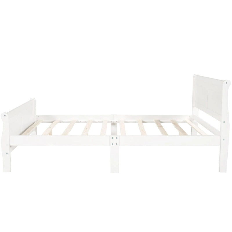 Oaks Aura Wood Platform Bed Twin Bed Frame Mattress Foundation Sleigh Bed with Headboard/Footboard/Wood Slat Support