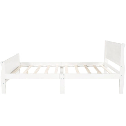 Oaks Aura Wood Platform Bed Twin Bed Frame Mattress Foundation Sleigh Bed with Headboard/Footboard/Wood Slat Support