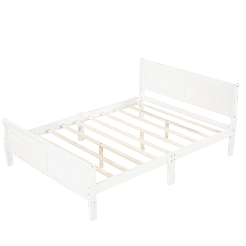 Oaks Aura Wood Platform Bed Twin Bed Frame Mattress Foundation Sleigh Bed with Headboard/Footboard/Wood Slat Support