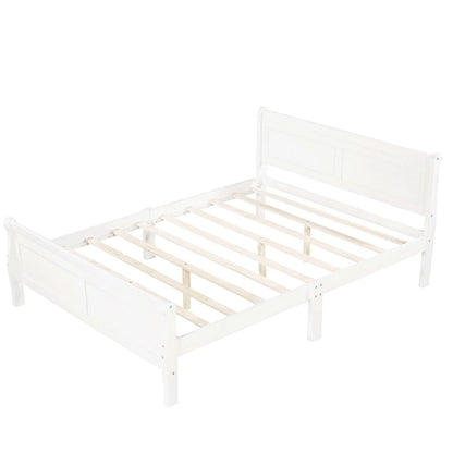 Oaks Aura Wood Platform Bed Twin Bed Frame Mattress Foundation Sleigh Bed with Headboard/Footboard/Wood Slat Support