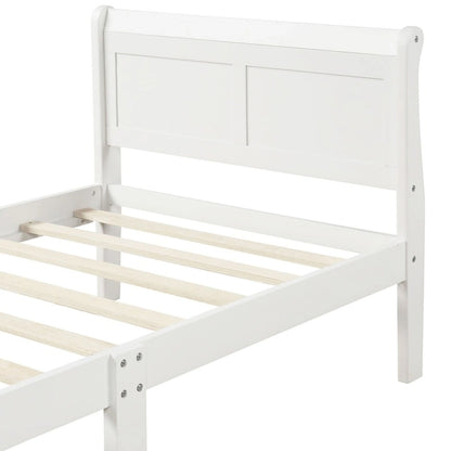 Oaks Aura Wood Platform Bed Twin Bed Frame Mattress Foundation Sleigh Bed with Headboard/Footboard/Wood Slat Support