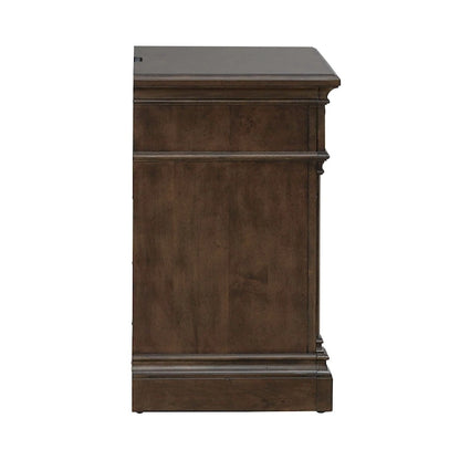 Arden Road Satin Cherry Bedroom Wood Nightstand with Charging Station