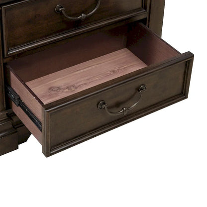 Arden Road Satin Cherry Bedroom Wood Nightstand with Charging Station