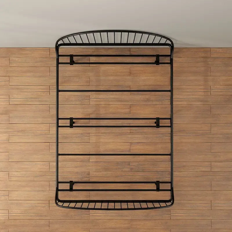 Furniture of America Duke Curved Metal Powder Coated Bed Frame, No Box Spring Needed