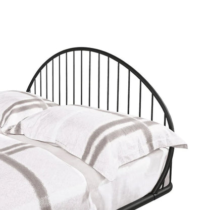 Furniture of America Duke Curved Metal Powder Coated Bed Frame, No Box Spring Needed