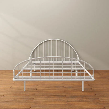 Furniture of America Duke Curved Metal Powder Coated Bed Frame, No Box Spring Needed