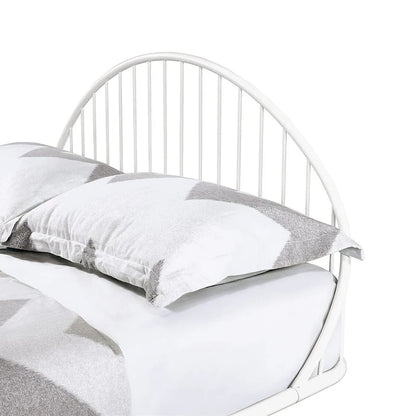 Furniture of America Duke Curved Metal Powder Coated Bed Frame, No Box Spring Needed