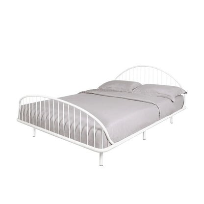 Furniture of America Duke Curved Metal Powder Coated Bed Frame, No Box Spring Needed
