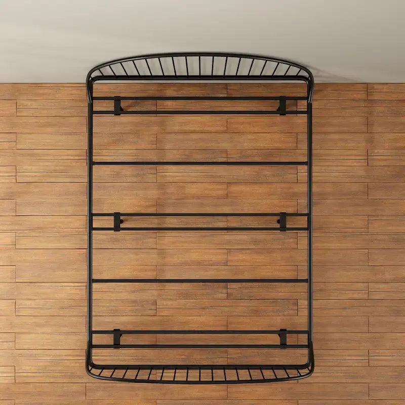 Furniture of America Duke Curved Metal Powder Coated Bed Frame, No Box Spring Needed