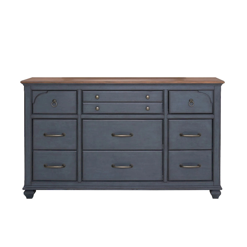 Bridgevine Home Americana Dresser, No Assembly Required, Corduroy Blue Finish