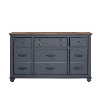 Bridgevine Home Americana Dresser, No Assembly Required, Corduroy Blue Finish