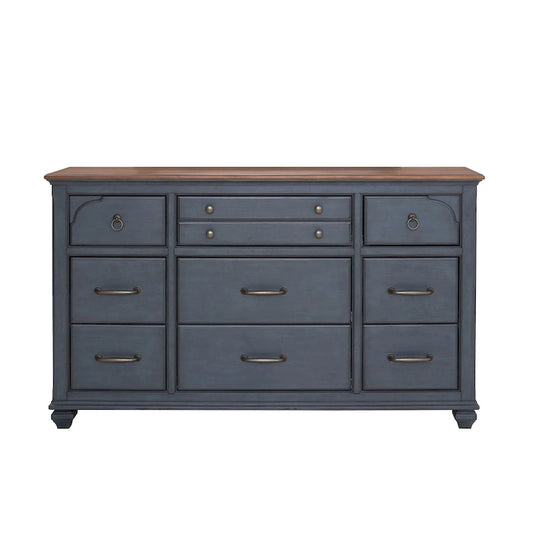 Bridgevine Home Americana Dresser, No Assembly Required, Corduroy Blue Finish