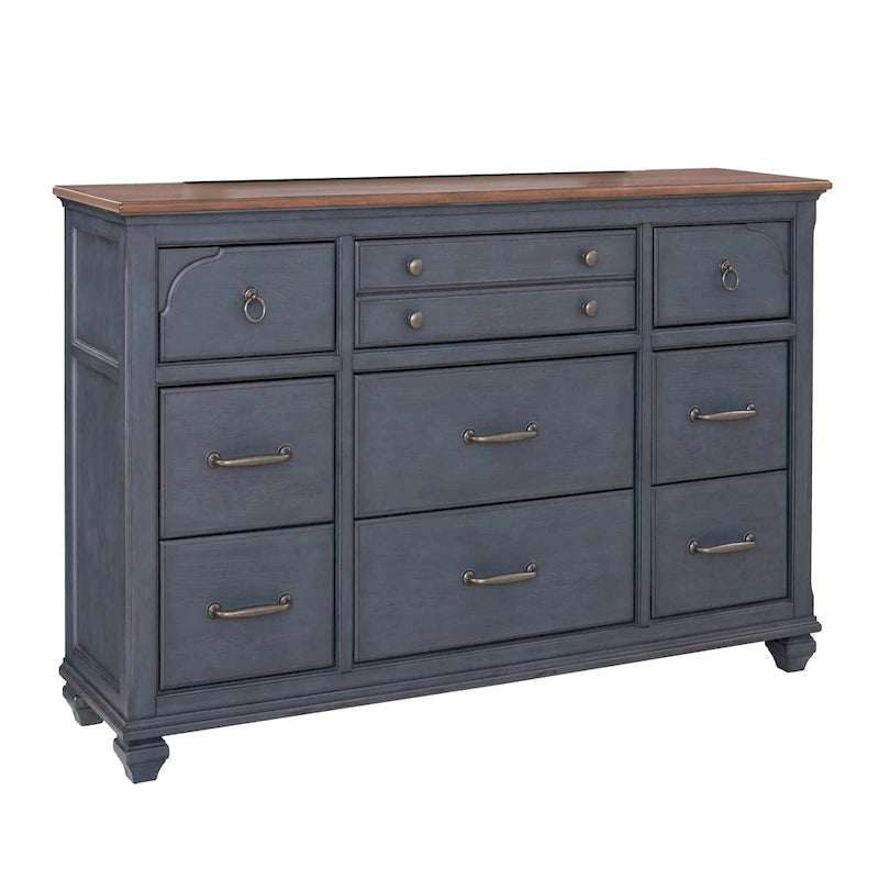Bridgevine Home Americana Dresser, No Assembly Required, Corduroy Blue Finish