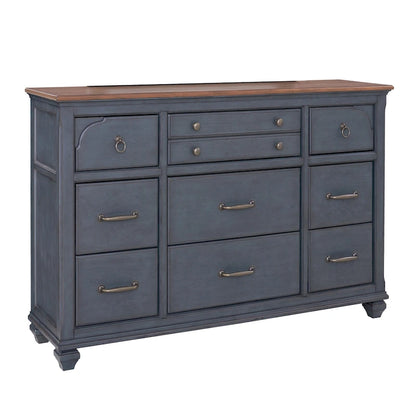 Bridgevine Home Americana Dresser, No Assembly Required, Corduroy Blue Finish