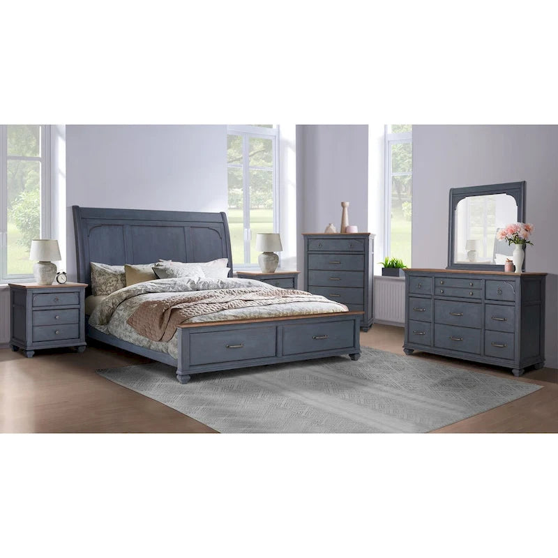 Bridgevine Home Americana Dresser, No Assembly Required, Corduroy Blue Finish